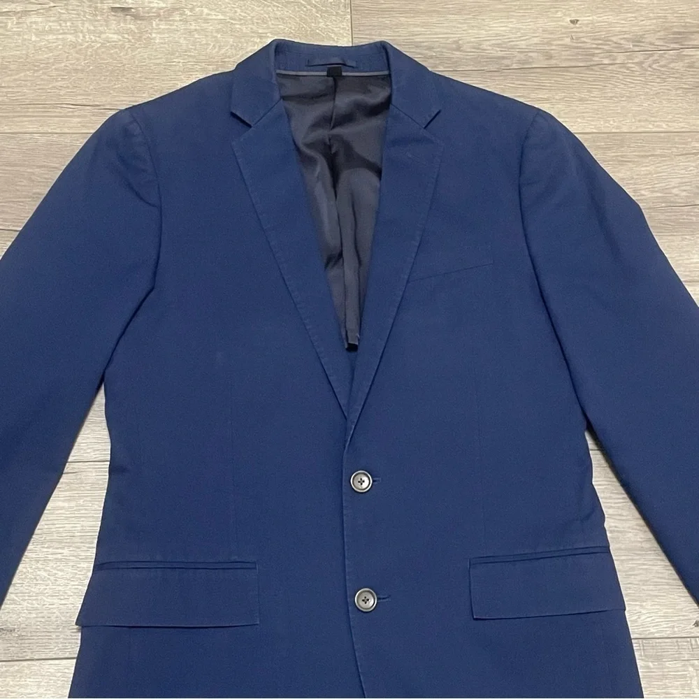 J. Crew Men's Ludlow Slim-fit suit jacket in Italian chino Navy Blue Sz 36R
